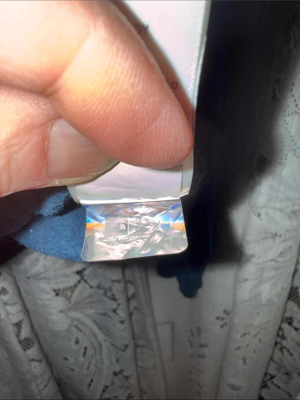 The North Face Blue Hoodie with White Logo